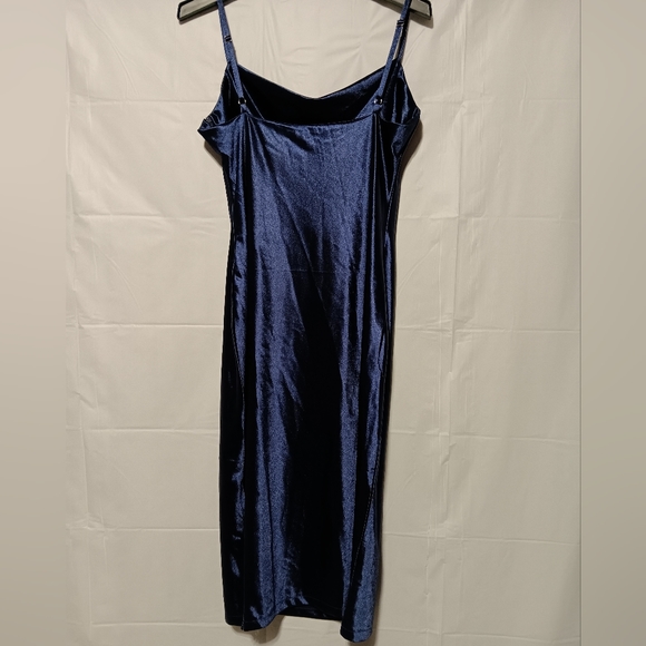 XXXITICAT EUC Women's Satin Cocktail Midi Dress, Dark Blue, Large - Picture 10 of 10
